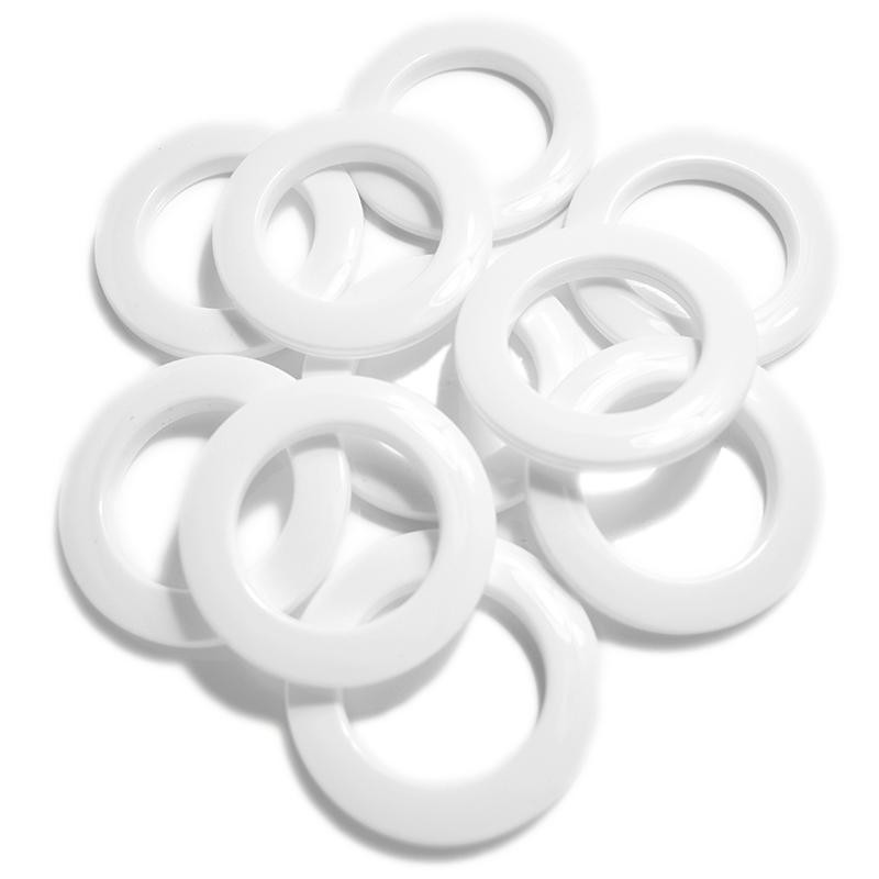 Oeillets a clipser 36mm blanc laqué pour tube 25mm